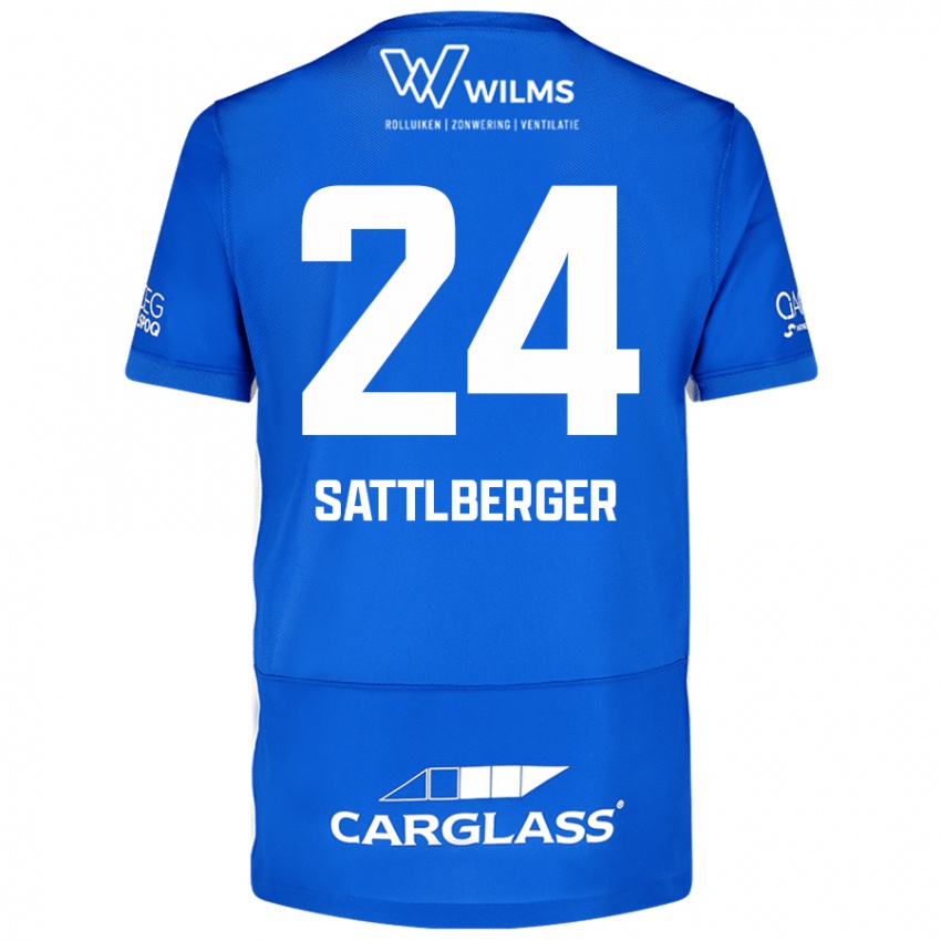 Niño Camiseta Nikolas Sattlberger #24 Azul 1ª Equipación 2024/25 La Camisa Perú