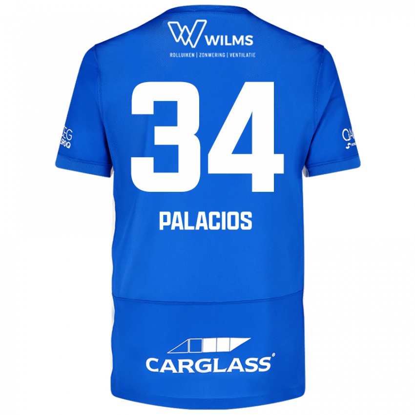 Niño Camiseta Adrián Palacios #34 Azul 1ª Equipación 2024/25 La Camisa Perú