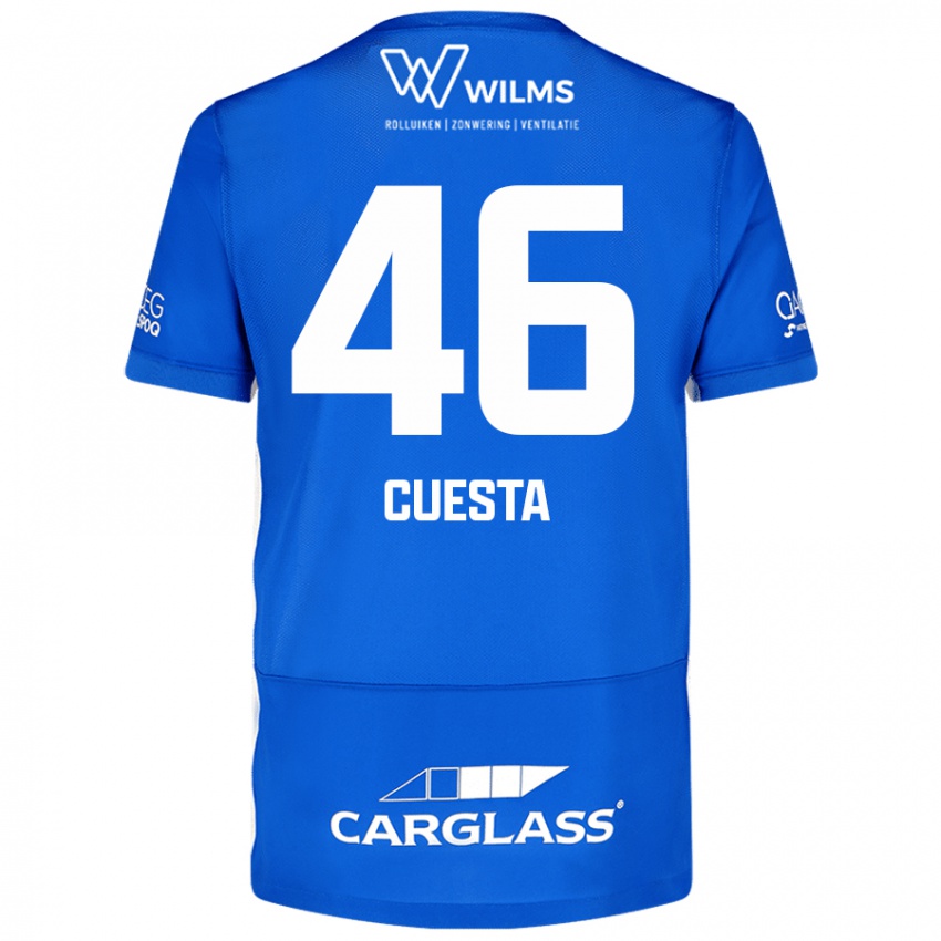 Niño Camiseta Carlos Cuesta #46 Azul 1ª Equipación 2024/25 La Camisa Perú