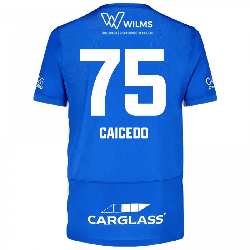 Niño Camiseta Alfred Caicedo #75 Azul 1ª Equipación 2024/25 La Camisa Perú