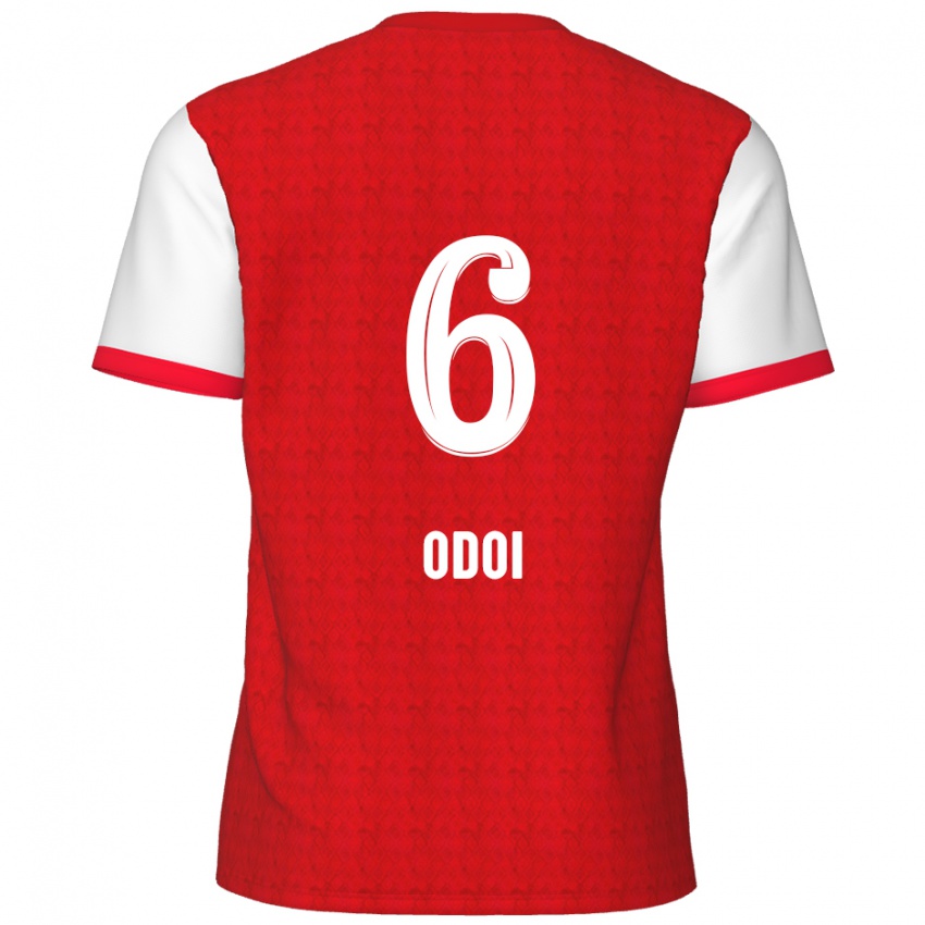 Niño Camiseta Denis Odoi #6 Rojo Blanco 1ª Equipación 2024/25 La Camisa Perú