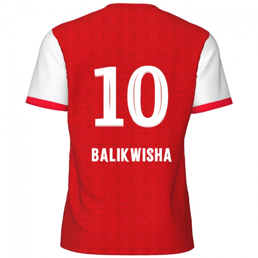 Niño Camiseta Michel-Ange Balikwisha #10 Rojo Blanco 1ª Equipación 2024/25 La Camisa Perú