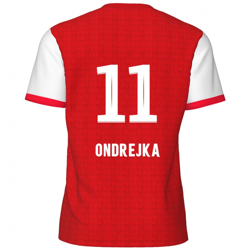 Niño Camiseta Jacob Ondrejka #11 Rojo Blanco 1ª Equipación 2024/25 La Camisa Perú