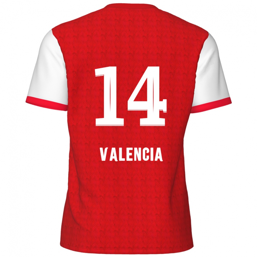 Niño Camiseta Anthony Valencia #14 Rojo Blanco 1ª Equipación 2024/25 La Camisa Perú