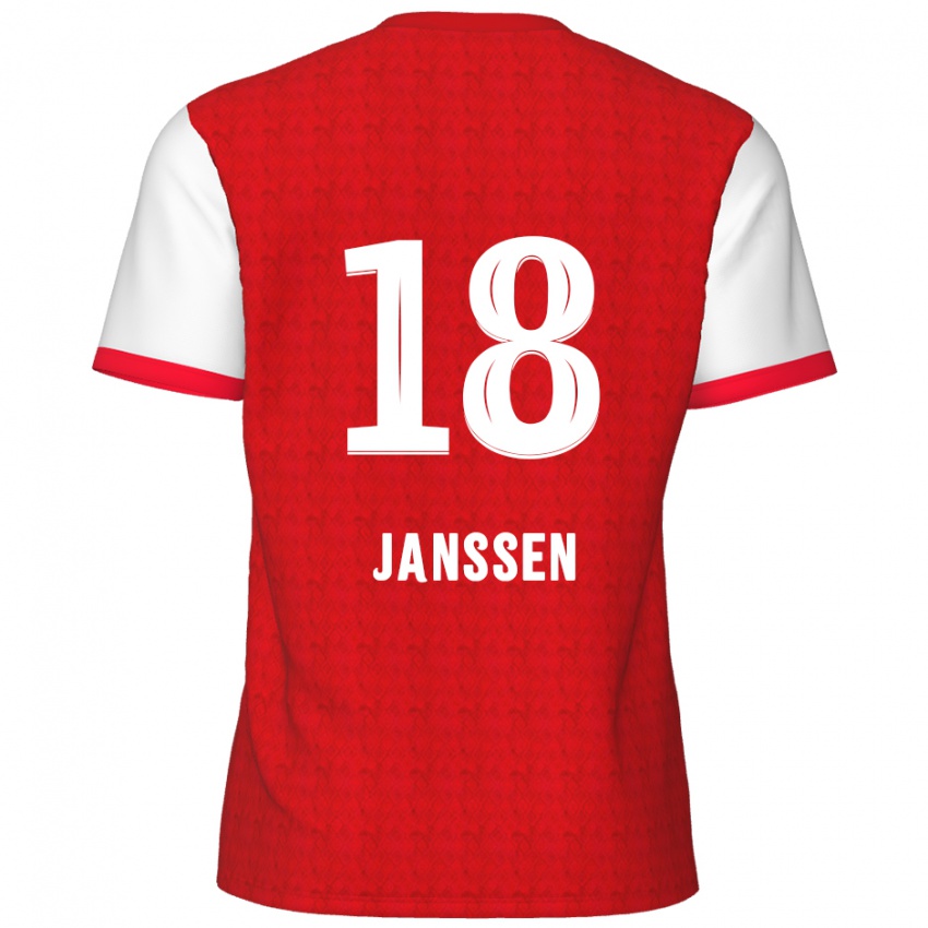 Niño Camiseta Vincent Janssen #18 Rojo Blanco 1ª Equipación 2024/25 La Camisa Perú