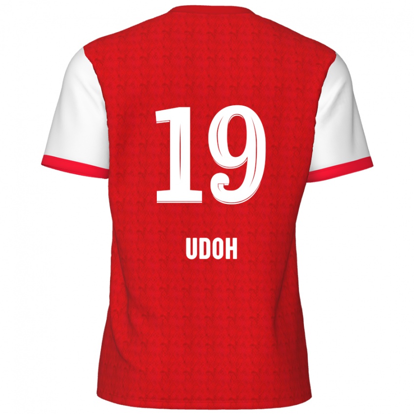 Niño Camiseta Victor Udoh #19 Rojo Blanco 1ª Equipación 2024/25 La Camisa Perú