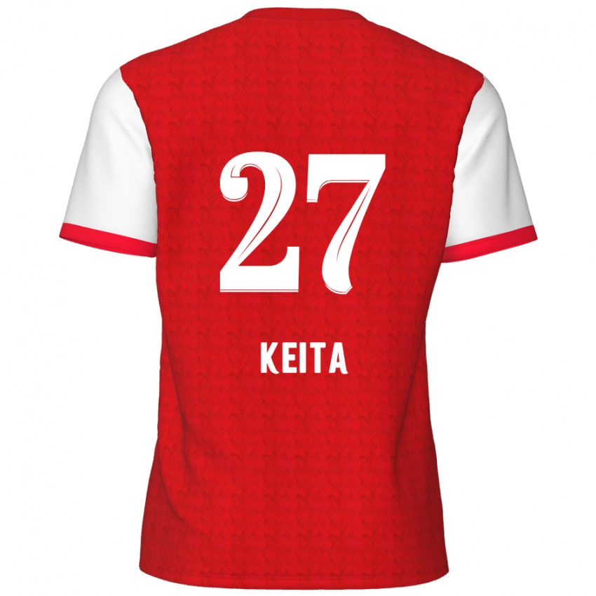 Niño Camiseta Mandela Keita #27 Rojo Blanco 1ª Equipación 2024/25 La Camisa Perú