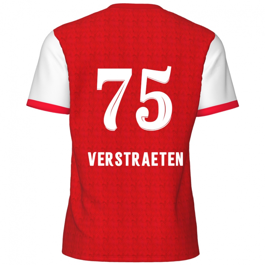 Niño Camiseta Andreas Verstraeten #75 Rojo Blanco 1ª Equipación 2024/25 La Camisa Perú