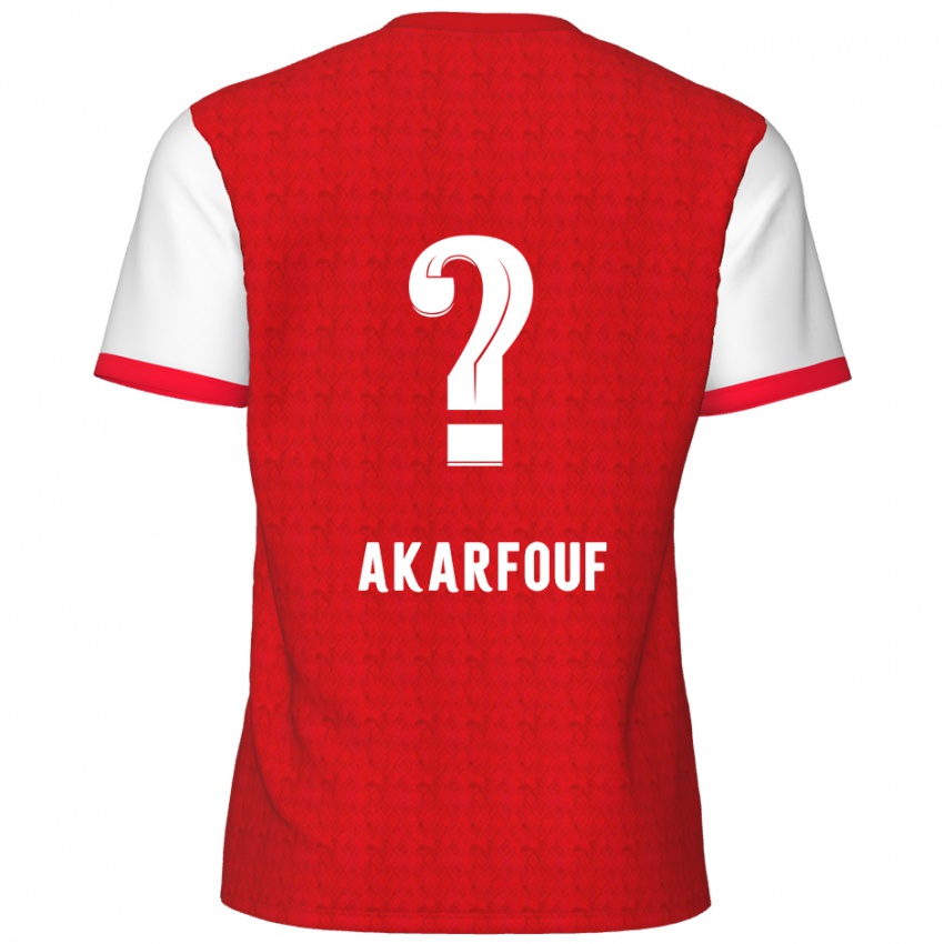 Niño Camiseta Hamza Akarfouf #0 Rojo Blanco 1ª Equipación 2024/25 La Camisa Perú