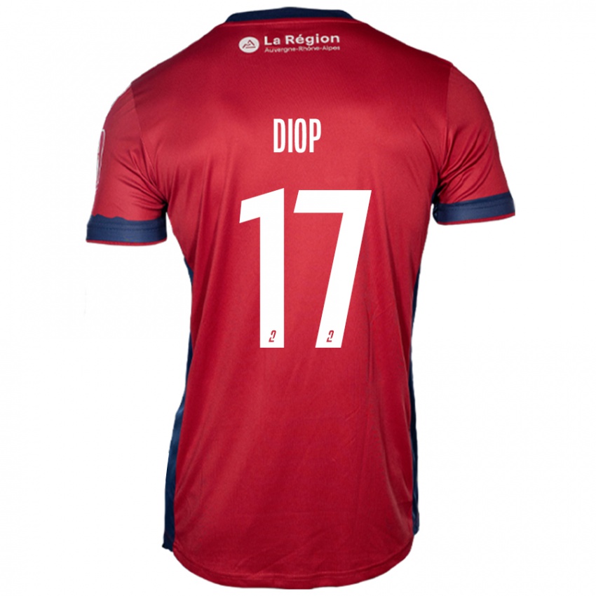 Niño Camiseta Ousmane Diop #17 Borgoña Claro 1ª Equipación 2024/25 La Camisa Perú