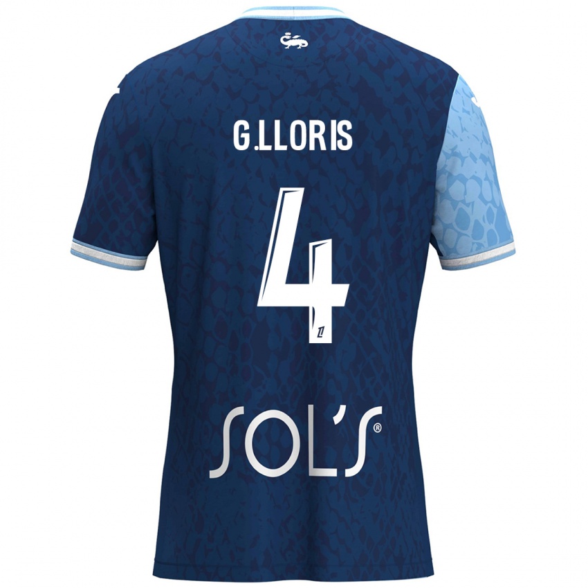 Niño Camiseta Gautier Lloris #4 Azul Cielo Azul Oscuro 1ª Equipación 2024/25 La Camisa Perú