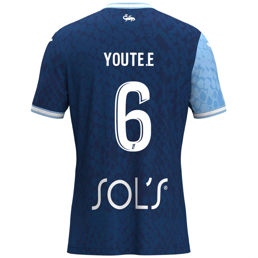 Niño Camiseta Étienne Youté Kinkoué #6 Azul Cielo Azul Oscuro 1ª Equipación 2024/25 La Camisa Perú