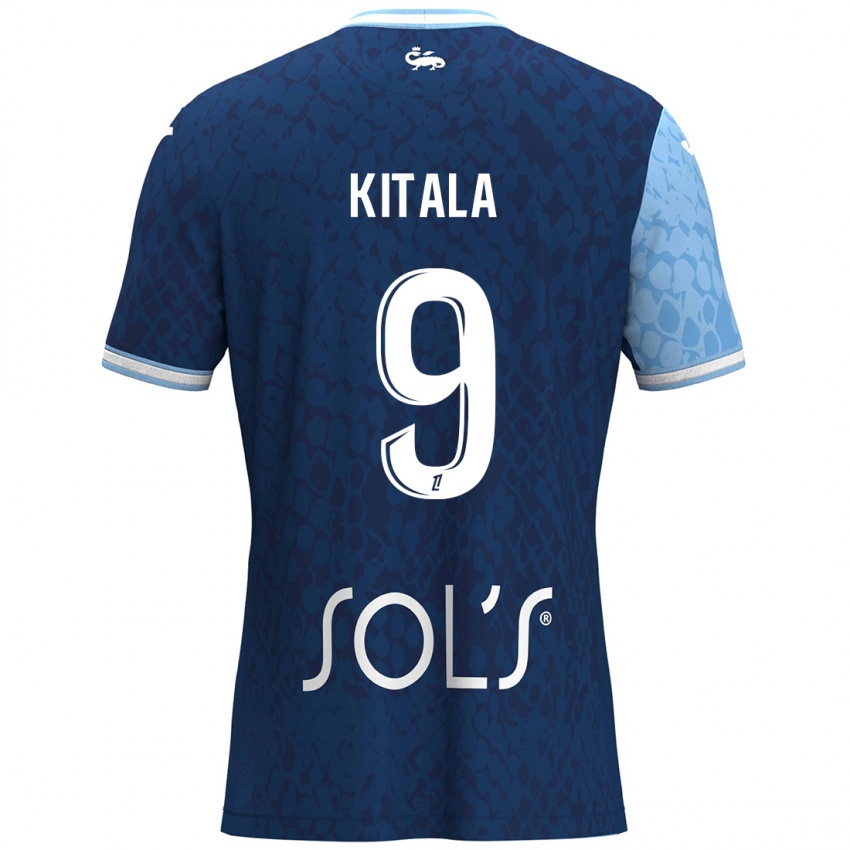 Niño Camiseta Yann Kitala #9 Azul Cielo Azul Oscuro 1ª Equipación 2024/25 La Camisa Perú