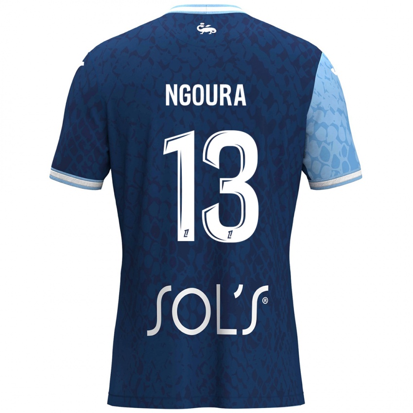 Niño Camiseta Steve Ngoura #13 Azul Cielo Azul Oscuro 1ª Equipación 2024/25 La Camisa Perú