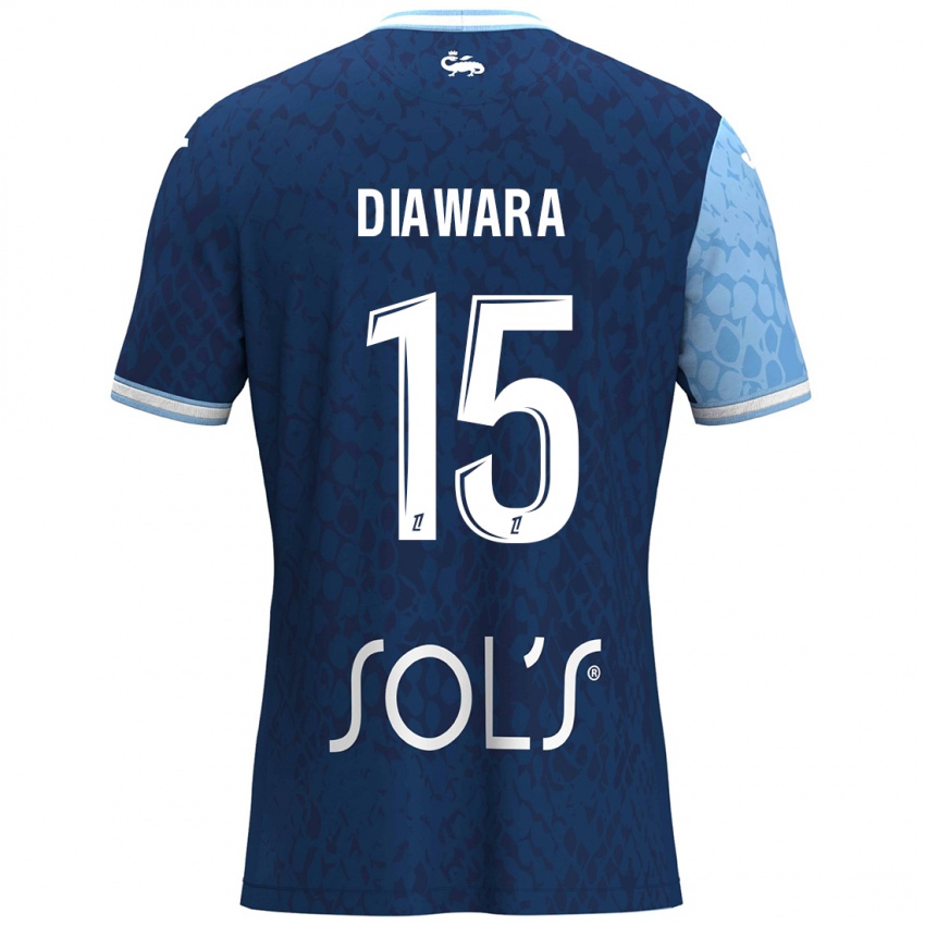 Niño Camiseta Kandet Diawara #15 Azul Cielo Azul Oscuro 1ª Equipación 2024/25 La Camisa Perú