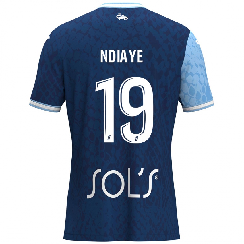 Niño Camiseta Rassoul Ndiaye #19 Azul Cielo Azul Oscuro 1ª Equipación 2024/25 La Camisa Perú