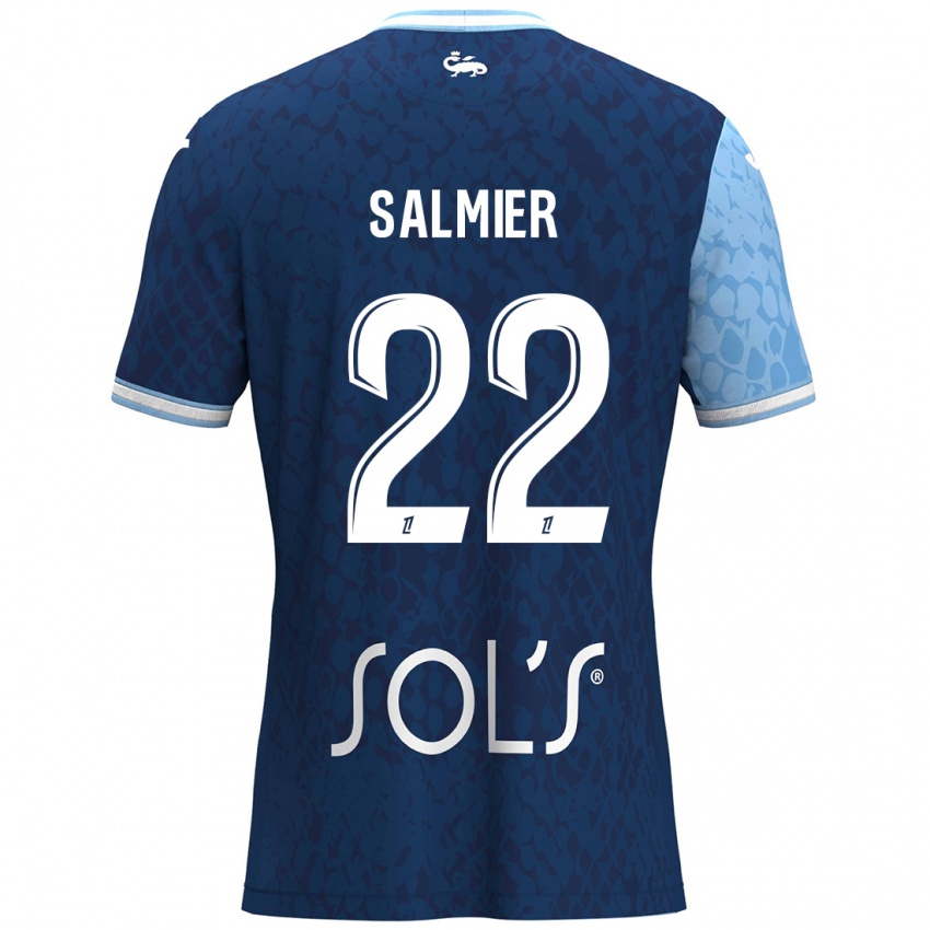 Niño Camiseta Yoann Salmier #22 Azul Cielo Azul Oscuro 1ª Equipación 2024/25 La Camisa Perú