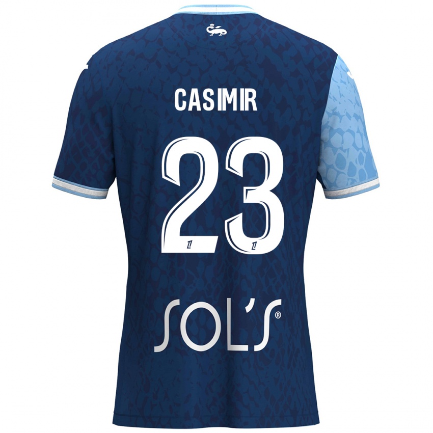 Niño Camiseta Josué Casimir #23 Azul Cielo Azul Oscuro 1ª Equipación 2024/25 La Camisa Perú