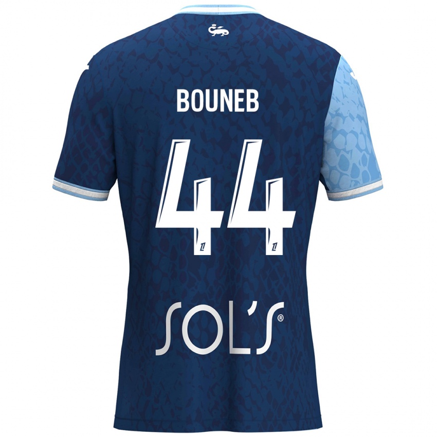 Niño Camiseta Ismaïl Bouneb #44 Azul Cielo Azul Oscuro 1ª Equipación 2024/25 La Camisa Perú