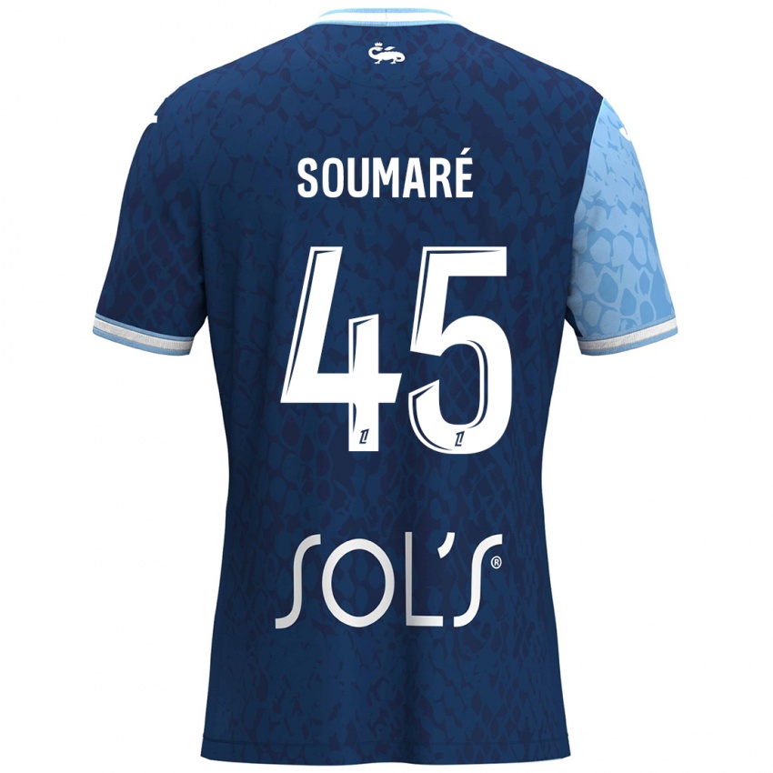 Niño Camiseta Issa Soumaré #45 Azul Cielo Azul Oscuro 1ª Equipación 2024/25 La Camisa Perú