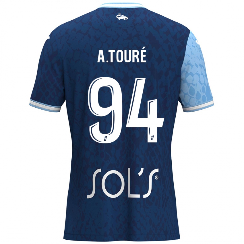 Niño Camiseta Abdoulaye Touré #94 Azul Cielo Azul Oscuro 1ª Equipación 2024/25 La Camisa Perú