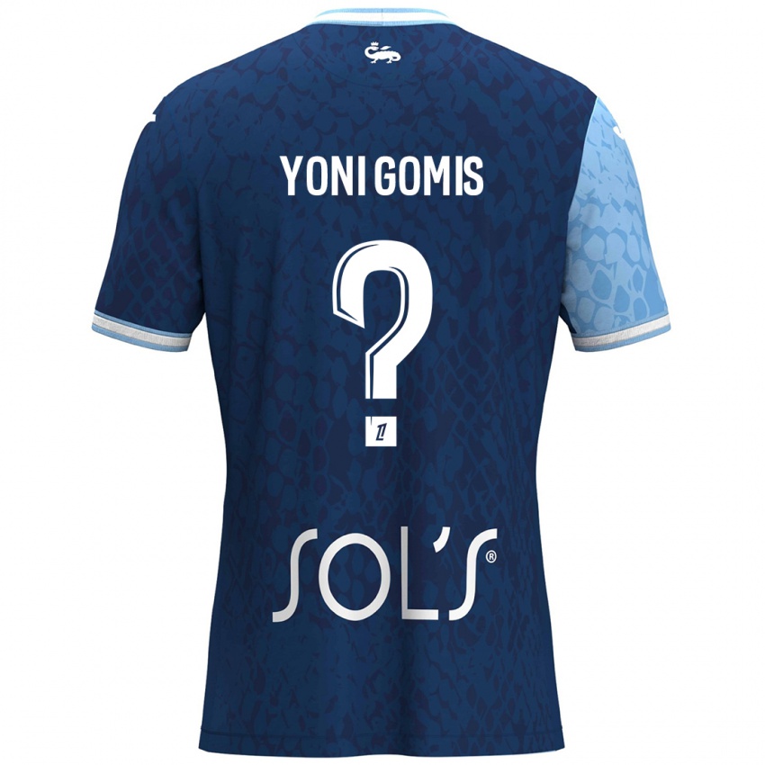 Niño Camiseta Yoni Gomis #0 Azul Cielo Azul Oscuro 1ª Equipación 2024/25 La Camisa Perú