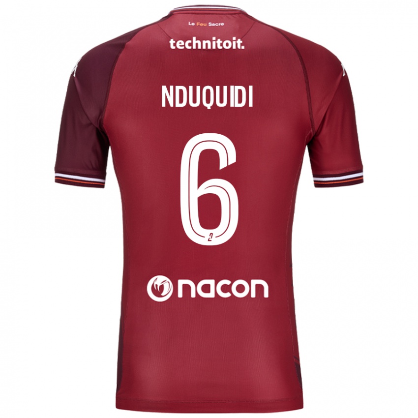 Niño Camiseta Joseph Nduquidi #6 Rojo Granata 1ª Equipación 2024/25 La Camisa Perú