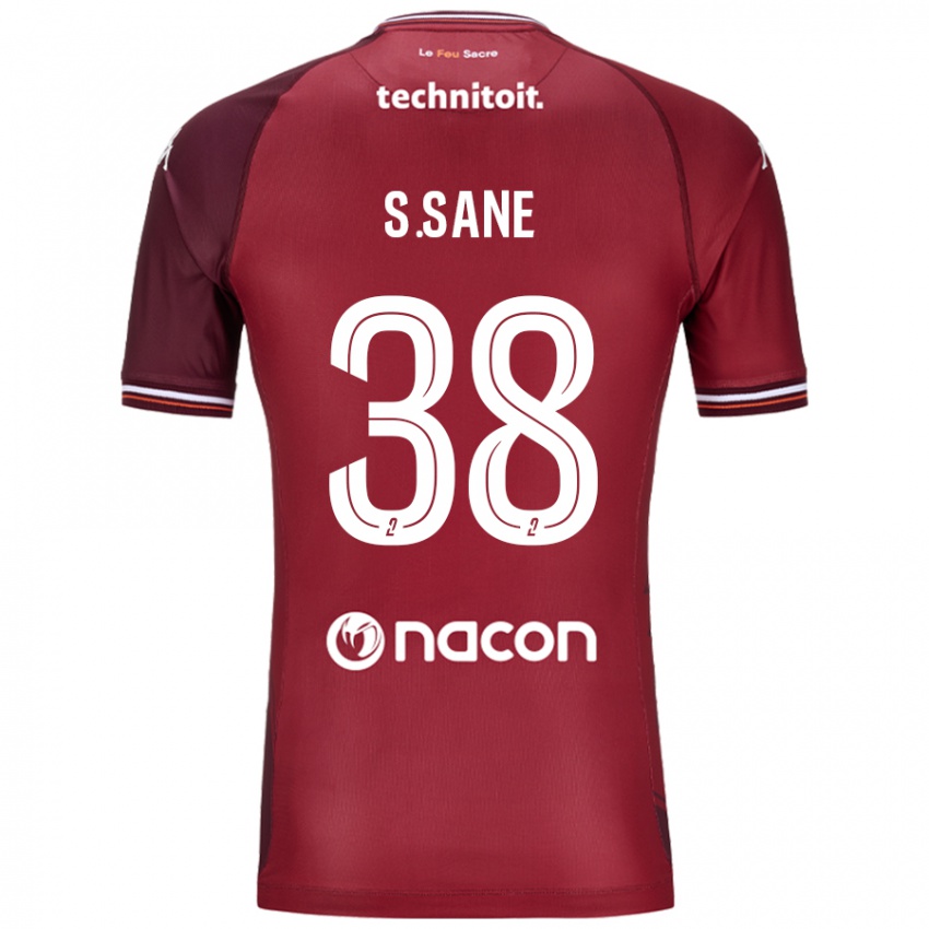 Niño Camiseta Sadibou Sané #38 Rojo Granata 1ª Equipación 2024/25 La Camisa Perú