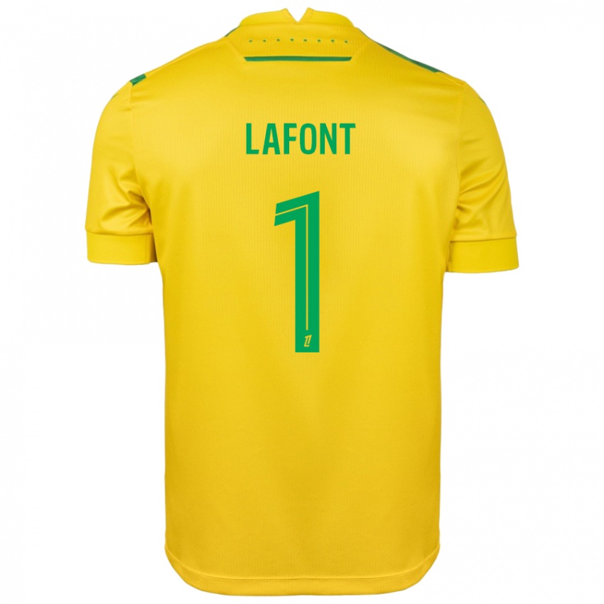 Niño Camiseta Alban Lafont #1 Amarillo Verde 1ª Equipación 2024/25 La Camisa Perú