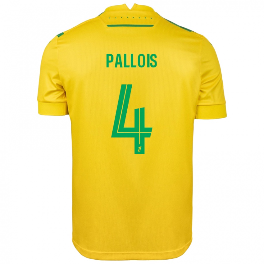 Niño Camiseta Nicolas Pallois #4 Amarillo Verde 1ª Equipación 2024/25 La Camisa Perú