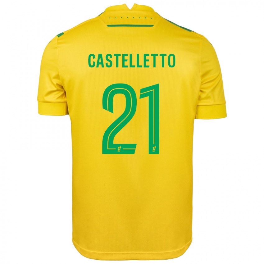 Niño Camiseta Jean-Charles Castelletto #21 Amarillo Verde 1ª Equipación 2024/25 La Camisa Perú