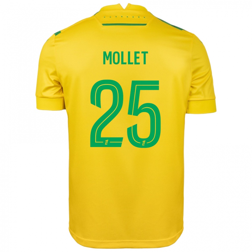 Niño Camiseta Florent Mollet #25 Amarillo Verde 1ª Equipación 2024/25 La Camisa Perú