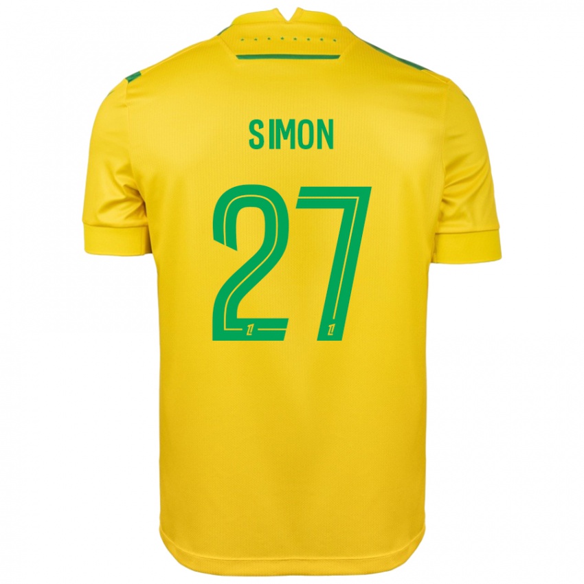 Niño Camiseta Moses Simon #27 Amarillo Verde 1ª Equipación 2024/25 La Camisa Perú