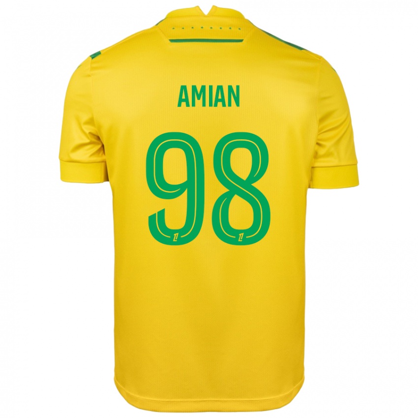 Niño Camiseta Kelvin Amian #98 Amarillo Verde 1ª Equipación 2024/25 La Camisa Perú