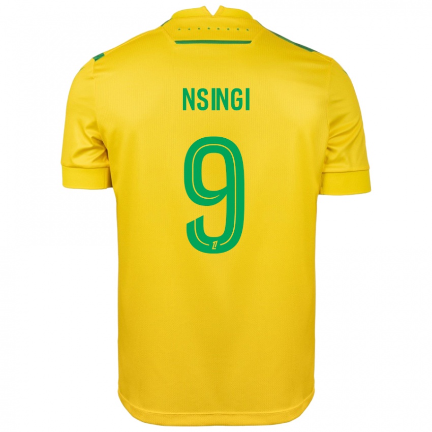 Niño Camiseta Plamedi Nsingi #9 Amarillo Verde 1ª Equipación 2024/25 La Camisa Perú