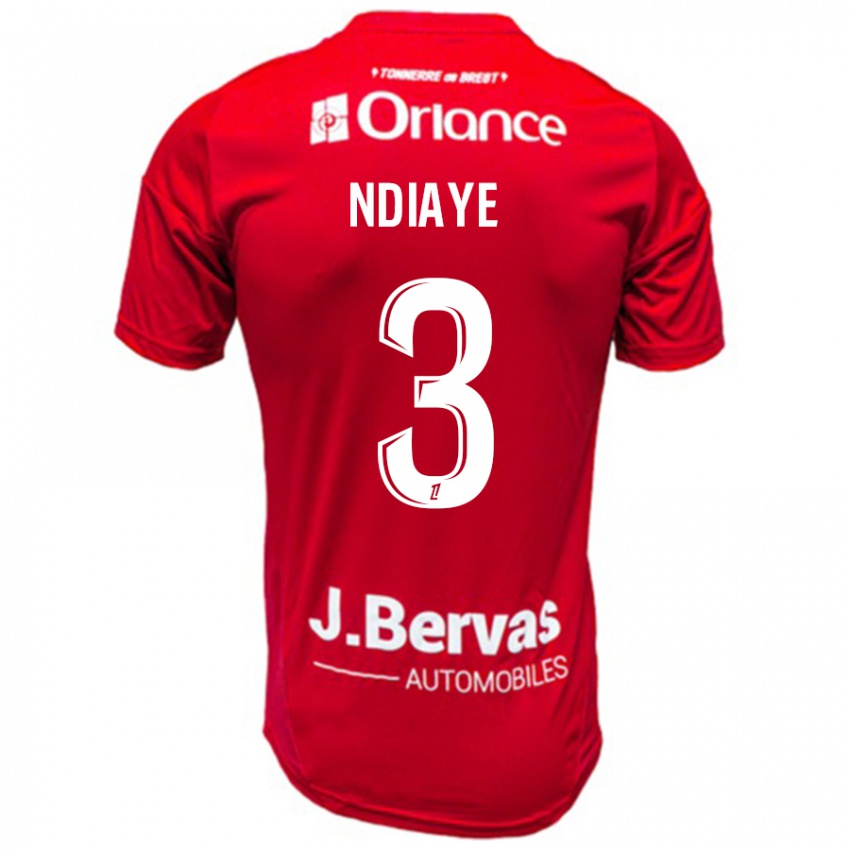 Niño Camiseta Abdoulaye Ndiaye #3 Rojo Blanco 1ª Equipación 2024/25 La Camisa Perú