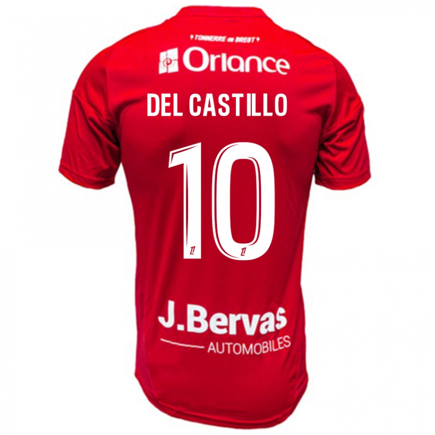 Niño Camiseta Romain Del Castillo #10 Rojo Blanco 1ª Equipación 2024/25 La Camisa Perú