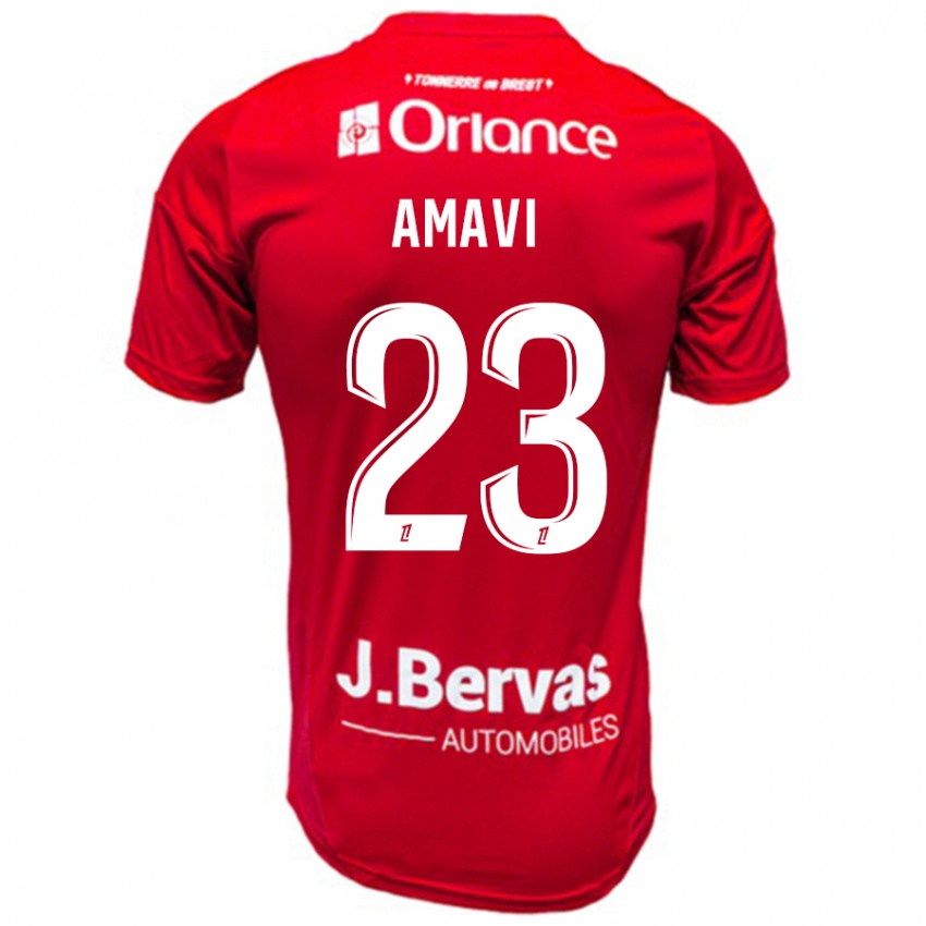 Niño Camiseta Jordan Amavi #23 Rojo Blanco 1ª Equipación 2024/25 La Camisa Perú