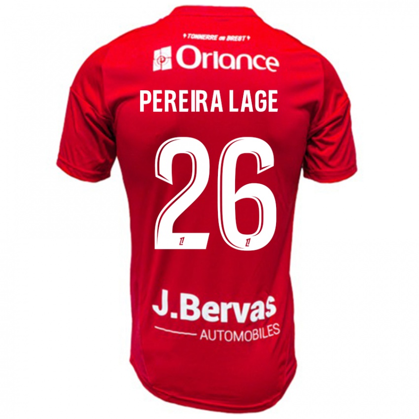 Niño Camiseta Mathias Pereira Lage #26 Rojo Blanco 1ª Equipación 2024/25 La Camisa Perú