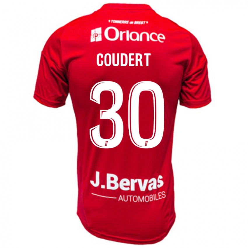 Niño Camiseta Grégoire Coudert #30 Rojo Blanco 1ª Equipación 2024/25 La Camisa Perú