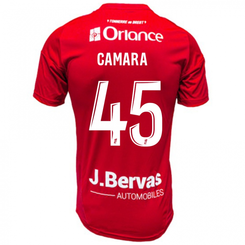 Niño Camiseta Mahdi Camara #45 Rojo Blanco 1ª Equipación 2024/25 La Camisa Perú