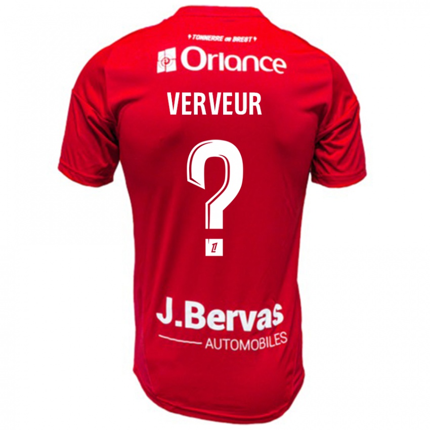 Niño Camiseta Titouan Verveur #0 Rojo Blanco 1ª Equipación 2024/25 La Camisa Perú