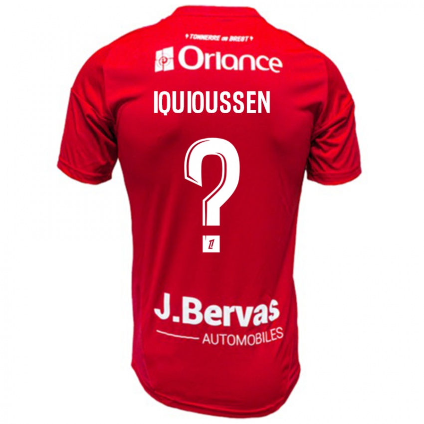 Niño Camiseta Adam Iquioussen #0 Rojo Blanco 1ª Equipación 2024/25 La Camisa Perú