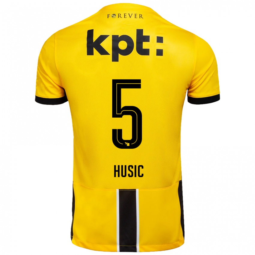 Niño Camiseta Anel Husic #5 Amarillo Negro 1ª Equipación 2024/25 La Camisa Perú