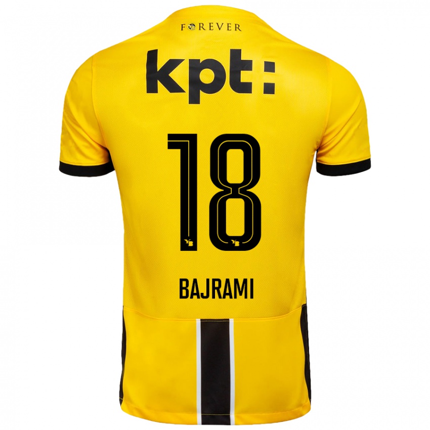 Niño Camiseta Ardian Bajrami #18 Amarillo Negro 1ª Equipación 2024/25 La Camisa Perú