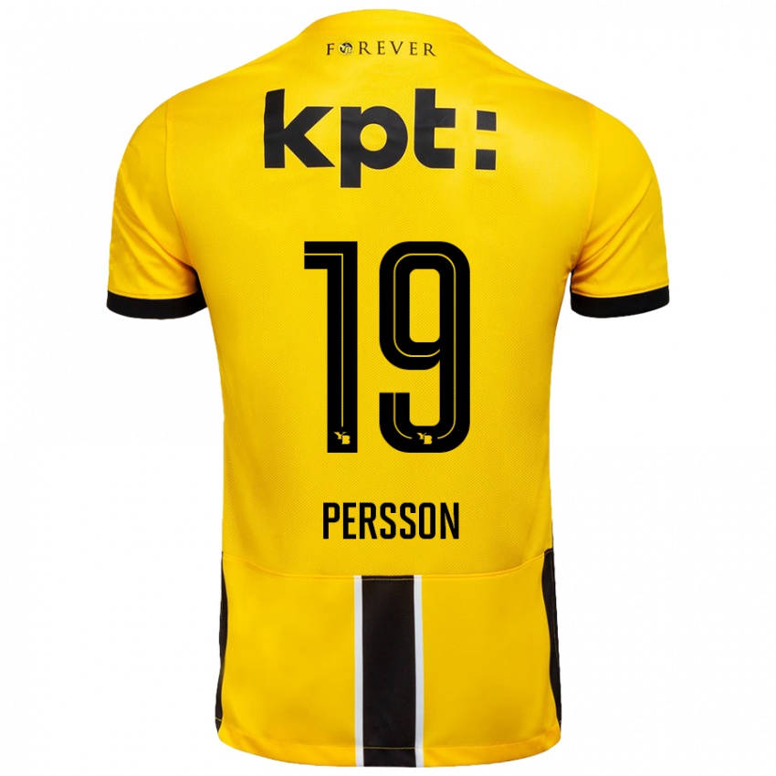 Niño Camiseta Noah Persson #19 Amarillo Negro 1ª Equipación 2024/25 La Camisa Perú