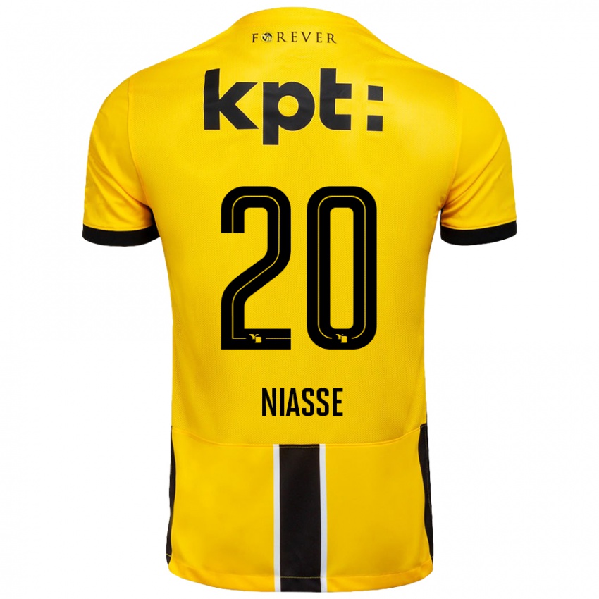 Niño Camiseta Cheikh Niasse #20 Amarillo Negro 1ª Equipación 2024/25 La Camisa Perú