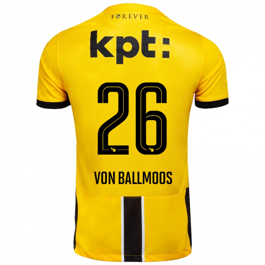 Niño Camiseta David Von Ballmoos #26 Amarillo Negro 1ª Equipación 2024/25 La Camisa Perú