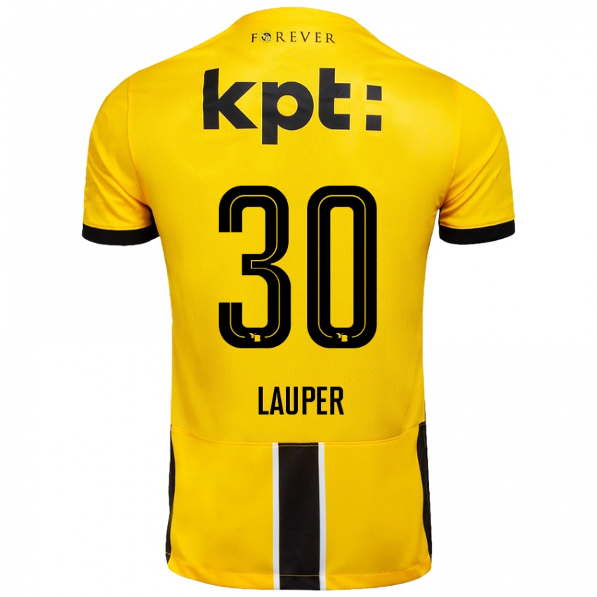 Niño Camiseta Sandro Lauper #30 Amarillo Negro 1ª Equipación 2024/25 La Camisa Perú