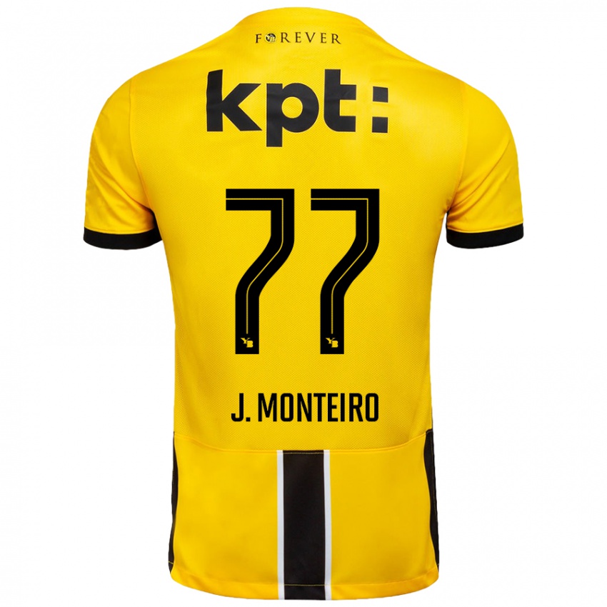 Niño Camiseta Joël Monteiro #77 Amarillo Negro 1ª Equipación 2024/25 La Camisa Perú